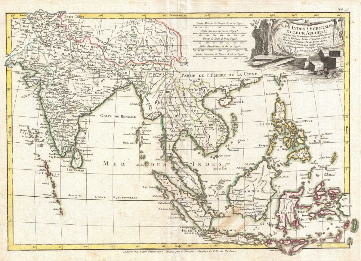 1770 bonne map of southeast asia