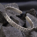 カレン族 カレンシルバー シルバーバングル ブレスレット 極太 民族文様 フリーサイズ a08-62