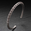 カレン族 カレンシルバー シルバーバングル ブレスレット 幅広 民族文様 フリーサイズ a08-91