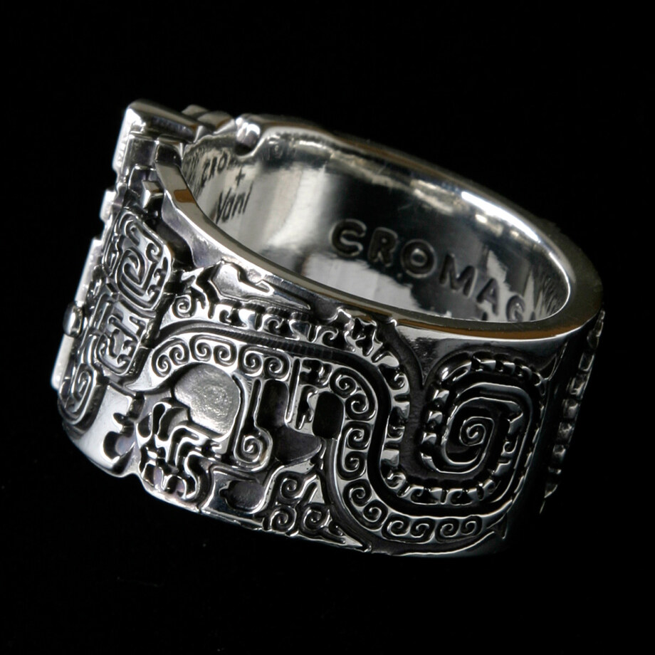 古代 龍 スターリング シルバー リング 9号～29号 指輪 極太 殷の青銅器に現れる原初の龍文様 饕餮 SV925 f01-01