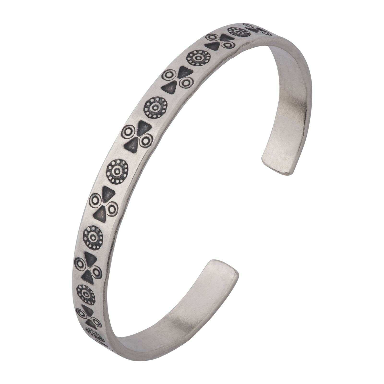 カレン族シルバー バングル フリーサイズ 極太 太め 民族文様