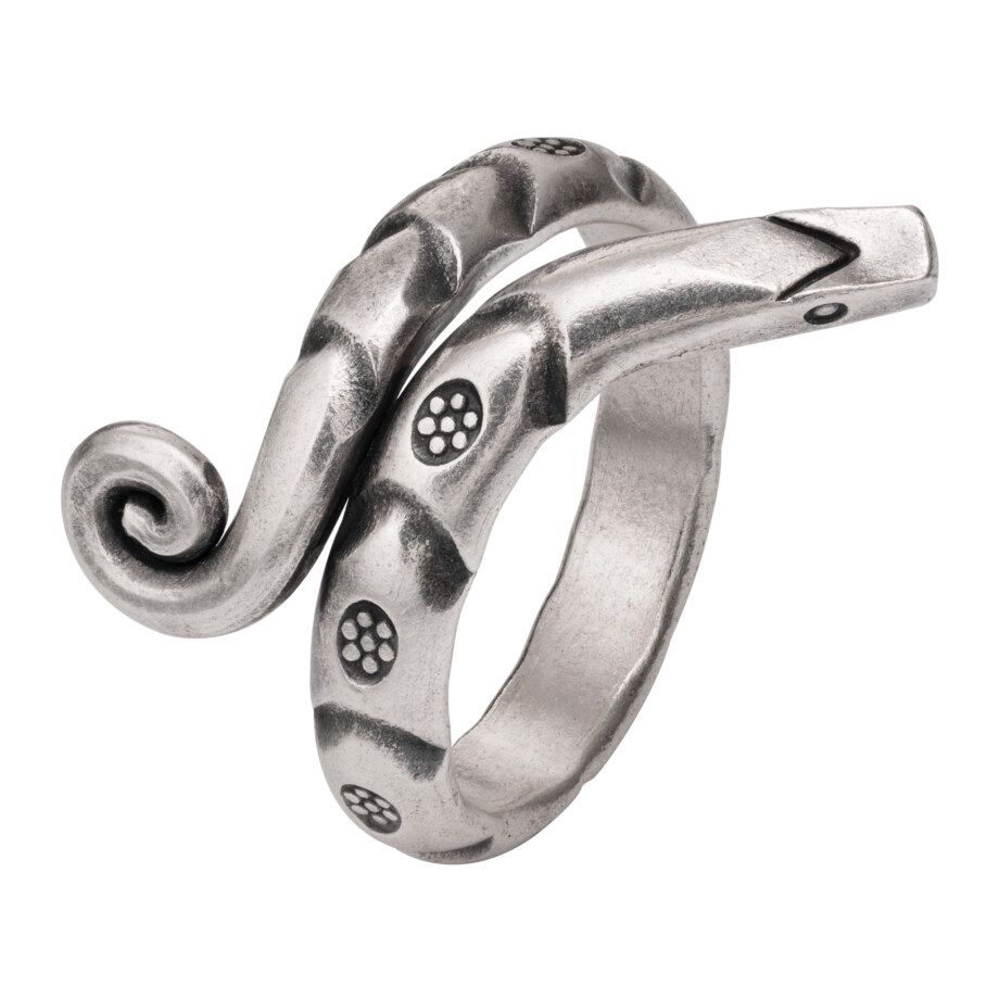 カレン族シルバー リング 7号～17号 フリーサイズ 指輪 幅広 蛇形 SV950 a07-04