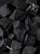 カレン族シルバー アカ族 アンティークビーズ 青 ネックレス SV950 a02-29