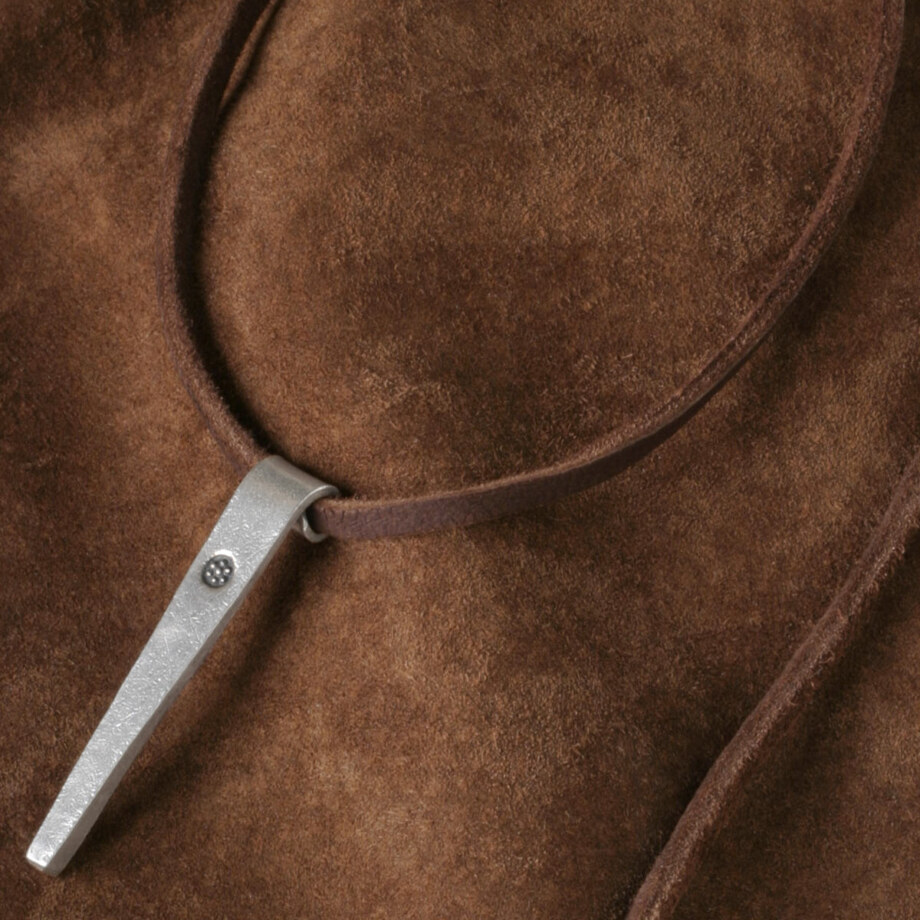 カレン族シルバー ビーズ 鹿革紐 ネックレス シンプル フリーサイズ SV950 a01-22
