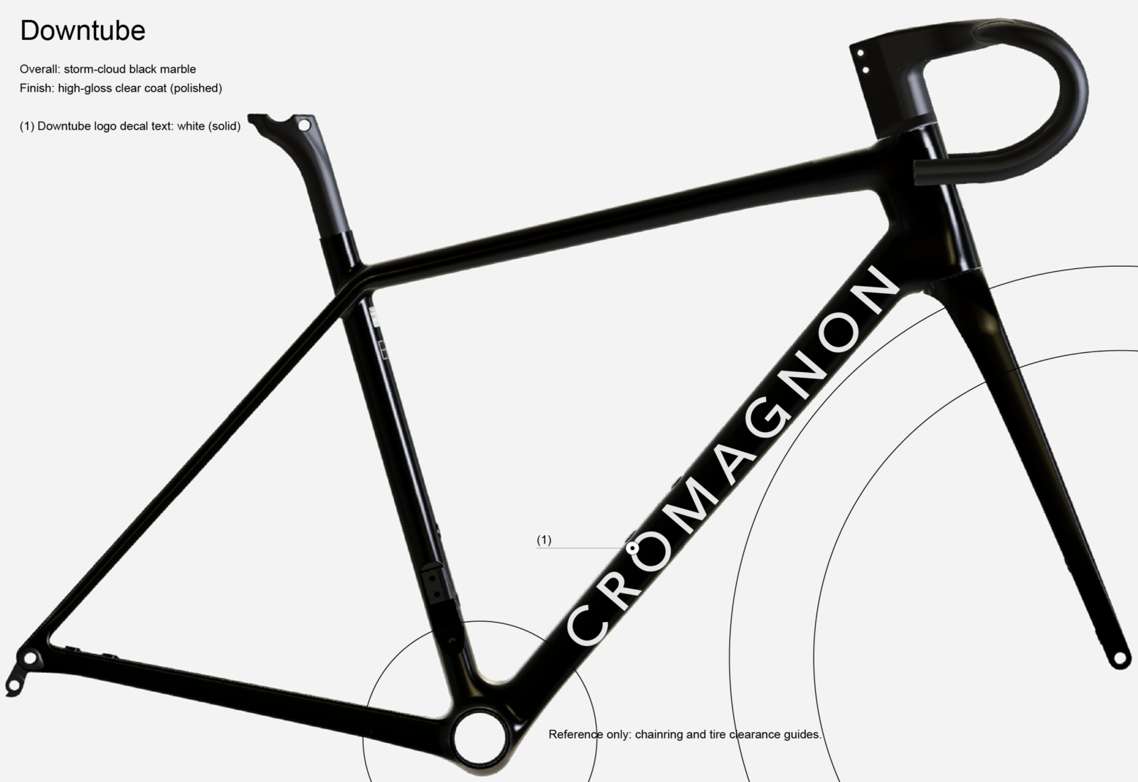 CROMAGNONのロゴを入れたダウンチューブ