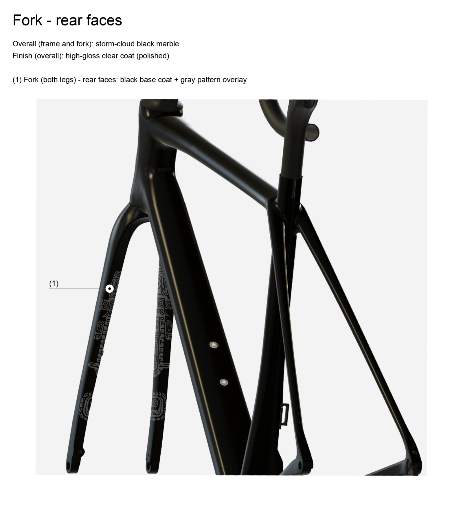 青銅器の龍シルバーリングの模様を入れたフォークの後ろ側