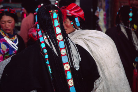 チベット女性ターコイズの髪飾り